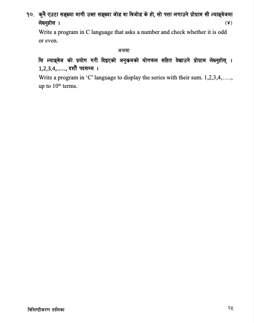 See Class 10 Computer Science New Model Question Solution Readersnepal